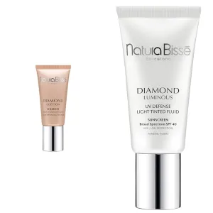 Natura Bissé Diamond Cocoon Sheer Eye 0.3 oz & Diamond Luminous Tinted SPF 40 Sunscreen Bundle, Brightening Eye Care & Sun Protection for Fresh, Radiant Skin, 0.3 oz/1 oz