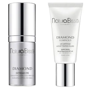 Natura Bissé Diamond Extreme Eye 0.8 oz & Diamond Luminous Tinted SPF 40 Sunscreen Bundle, Targeted Eye Care & Sun Protection for Youthful, Radiant Skin, 0.8 oz/1 oz
