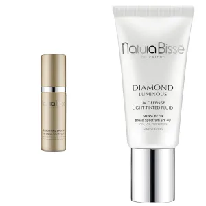 Natura Bissé Essential Shock Intense Complex & Diamond Luminous Tinted SPF 40 Sunscreen Bundle, Intense Anti-Aging Care & Sun Protection for Firm, Radiant Skin, 1 oz/1 oz