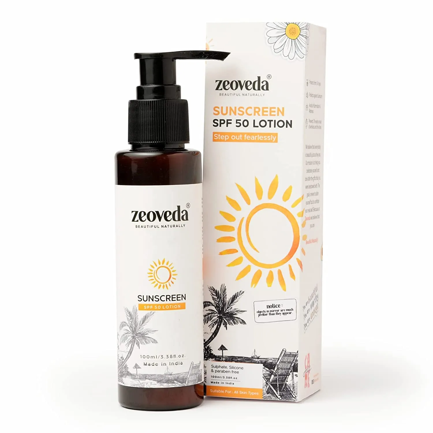 Natural Sunscreen Cream With SPF 50 | Lightweight on Both Face & Body | For& Blue Light Protection | Papaya Extract | Liquorice & Lemon Grass | No Parabens, All Skin Types (1)