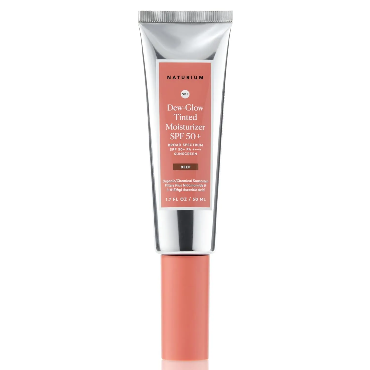 Naturium Dew-Glow Tinted Moisturizer SPF 50  Deep, Daily Moisturizing Sunscreen & Face Primer Face Primer with Tint, Skin Protector with Dewy Finish, 1.7 oz