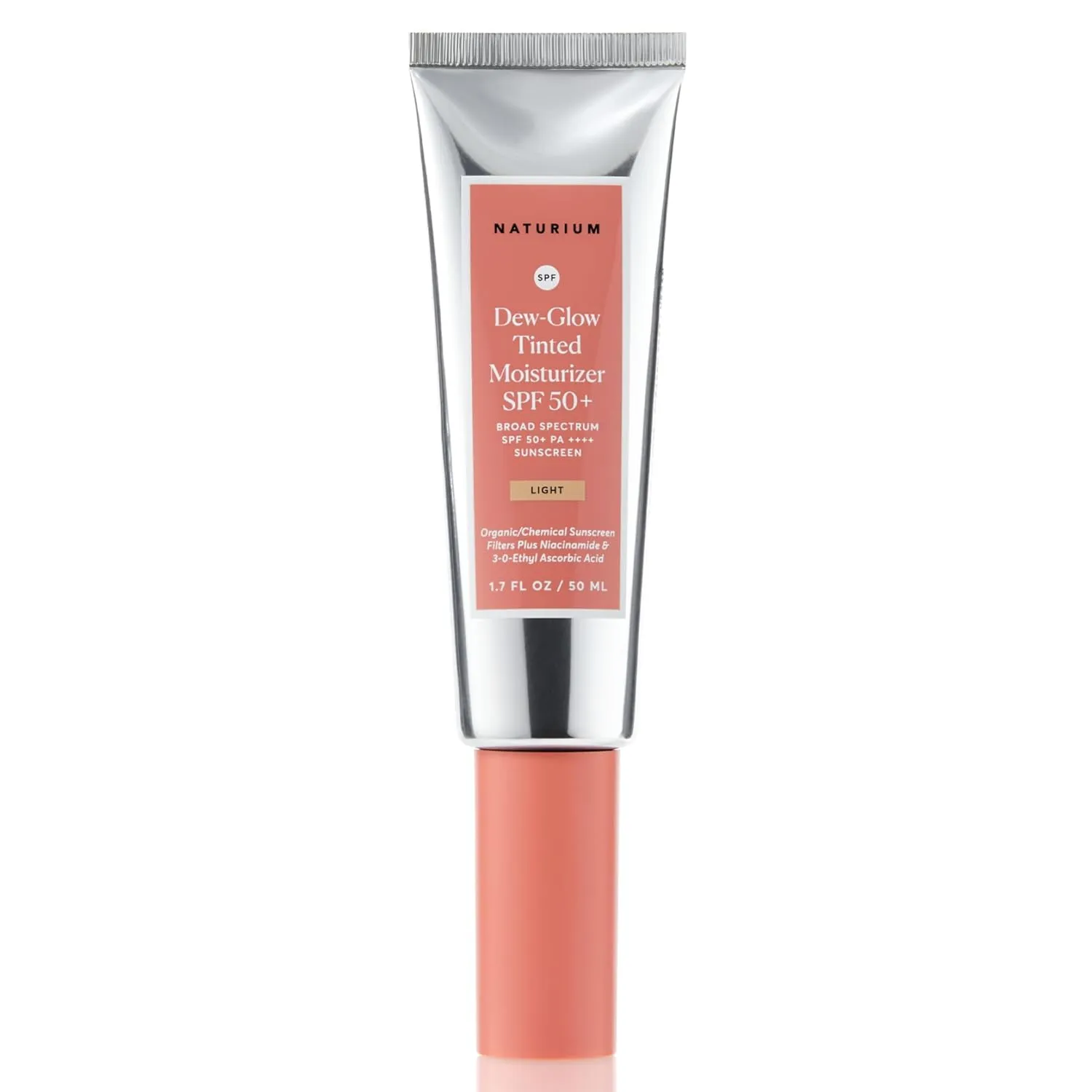 Naturium Dew-Glow Tinted Moisturizer SPF 50  Light, Daily Moisturizing Sunscreen & Face Primer with Tint, Skin Protector with Dewy Finish, 1.7 oz