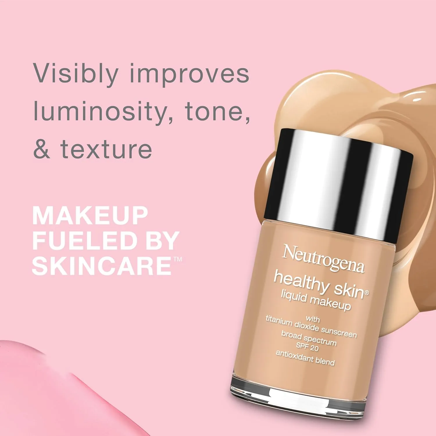 Neutrogena Healthy Skin Liquid Makeup Foundation with Broad Spectrum SPF 20 Sunscreen, Medium Coverage Foundation with Nourishing Pro-Vitamin B5, Buff 30, 1 fl. oz