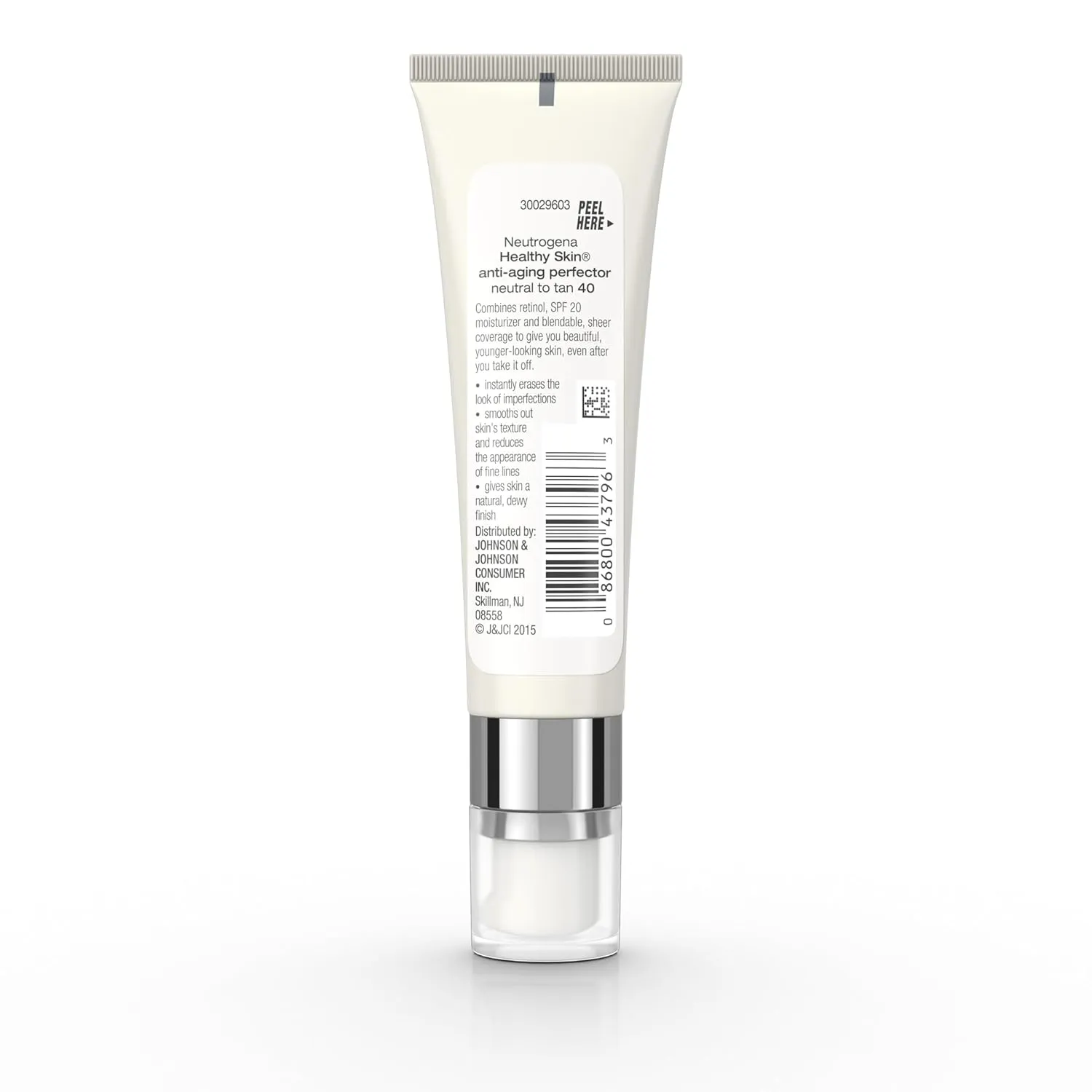 Neutrogena Retinol Treatment and Tinted Facial Moisturizer, Healthy Skin Anti-Aging Perfector with Broad Spectrum SPF 20 Sunscreen with Titanium Dioxide, 40 Neutral to Tan, 1 fl. oz