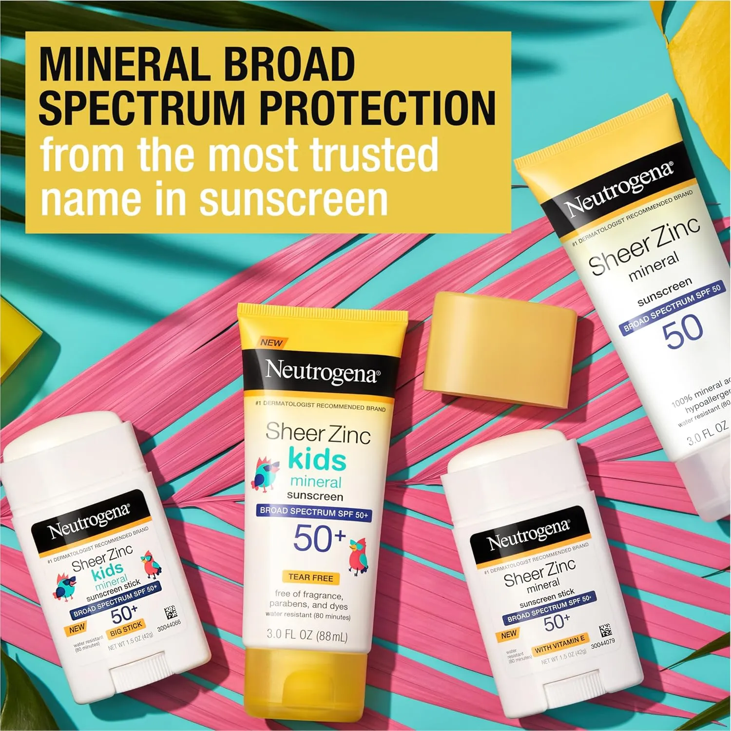 Neutrogena Sheer Zinc Oxide Dry-Touch Sunscreen Lotion with Broad Spectrum SPF 50 UVA/UVB Protection, Water-Resistant, Hypoallergenic & Non-Greasy Mineral Sunscreen, Paraben-Free, 3 fl. oz