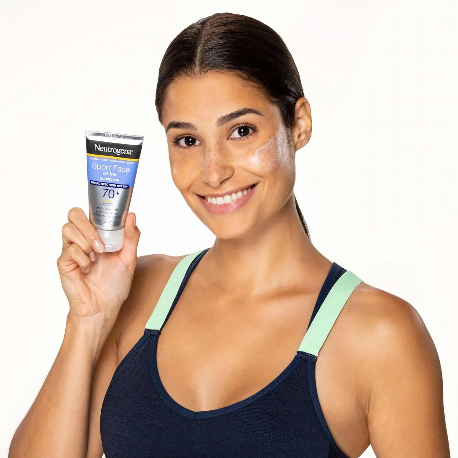 Neutrogena Sport Face Sunscreen SPF 70 , Oil-Free, 2.5 fl oz, Sweat & Water-Resistant, Broad-Spectrum UVA/UVB, Nourish & Restore Skin Balance, Oxybenzone Free Sunscreen For Face