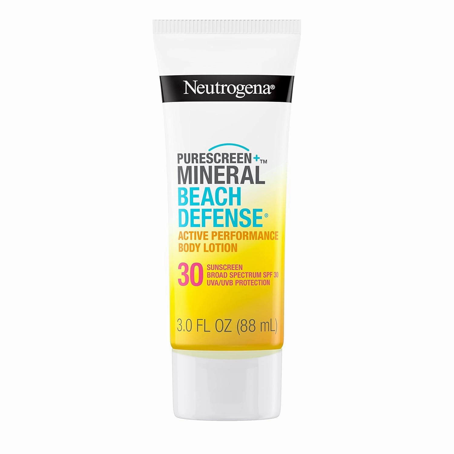 Neutrogena Purescreen  Mineral Beach Defense Active Performance Body Lotion Sunscreen with Broad Spectrum SPF 30, Quick Drying and Water-Resistant 80 Minutes UVA/UVB Protection, 3.0 fl. oz