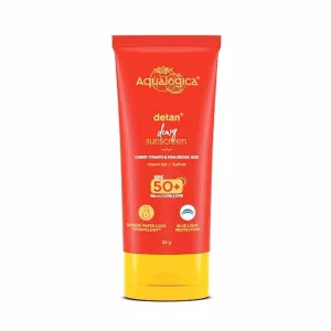 New Detan  Dewy Sunscreen, SPF 50 PA    , Cherry Tomato & Hyaluronic Acid, 80g