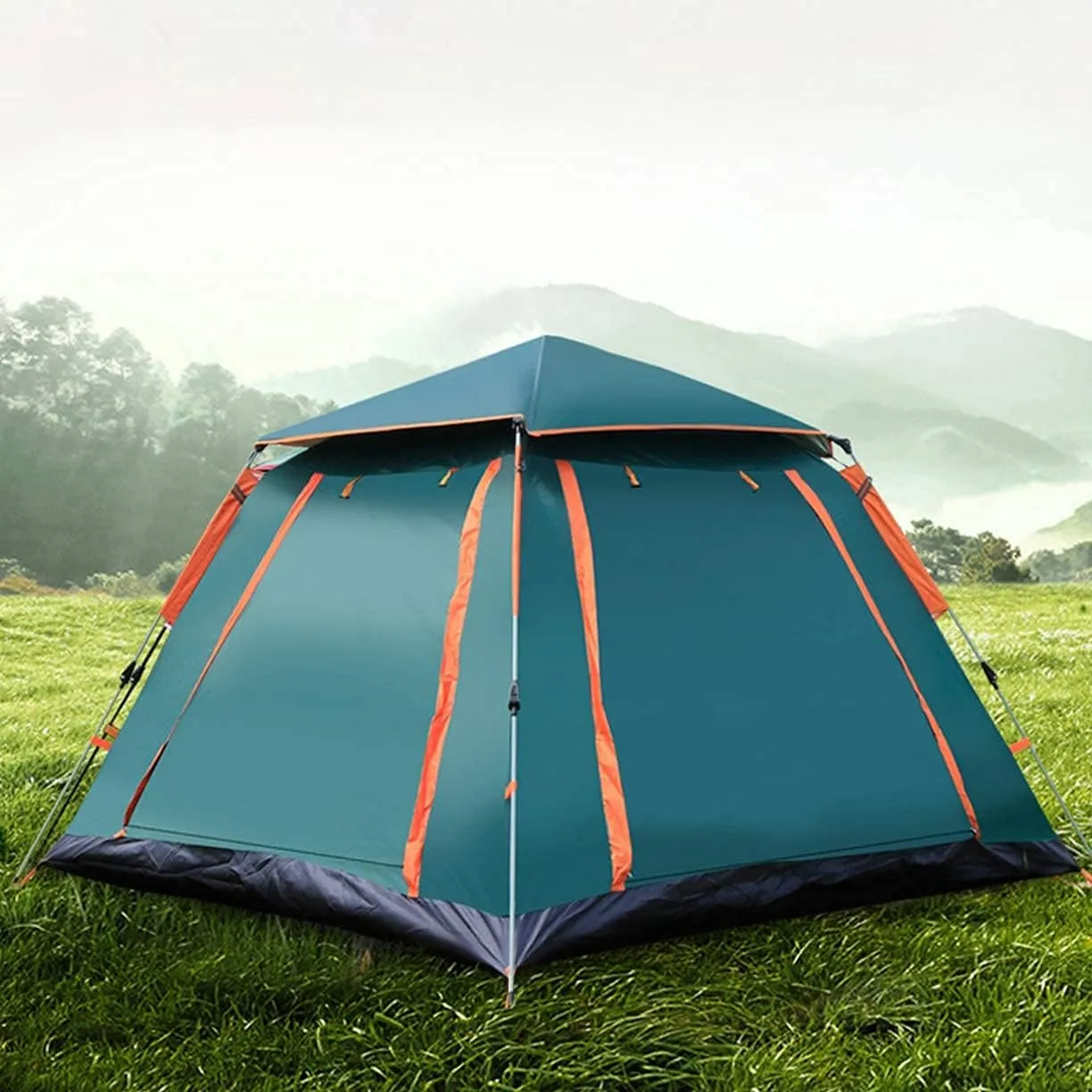 NIEH 5 Person Family Camping Tent 4 Season Double Layers Waterproof Anti-UV Windproof Tents Family Outdoor Camping Tent