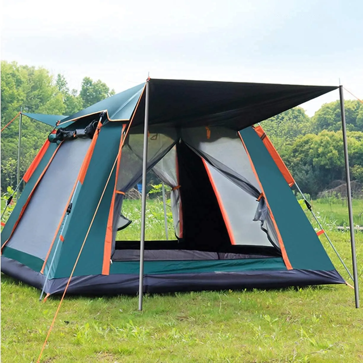 NIEH 5 Person Family Camping Tent 4 Season Double Layers Waterproof Anti-UV Windproof Tents Family Outdoor Camping Tent
