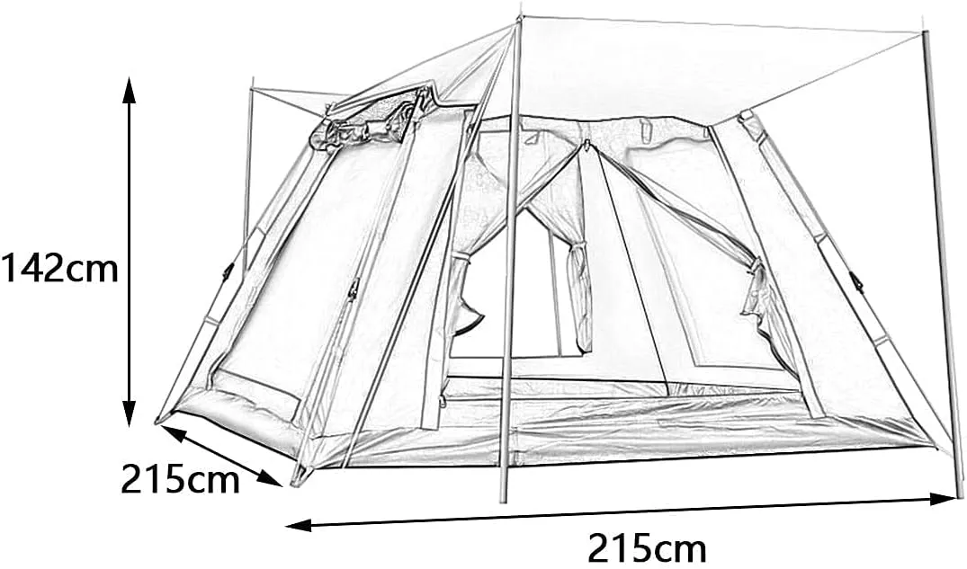 NIEH 5 Person Family Camping Tent 4 Season Double Layers Waterproof Anti-UV Windproof Tents Family Outdoor Camping Tent