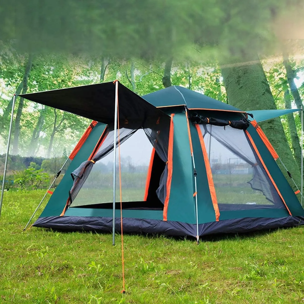 NIEH 5 Person Family Camping Tent 4 Season Double Layers Waterproof Anti-UV Windproof Tents Family Outdoor Camping Tent
