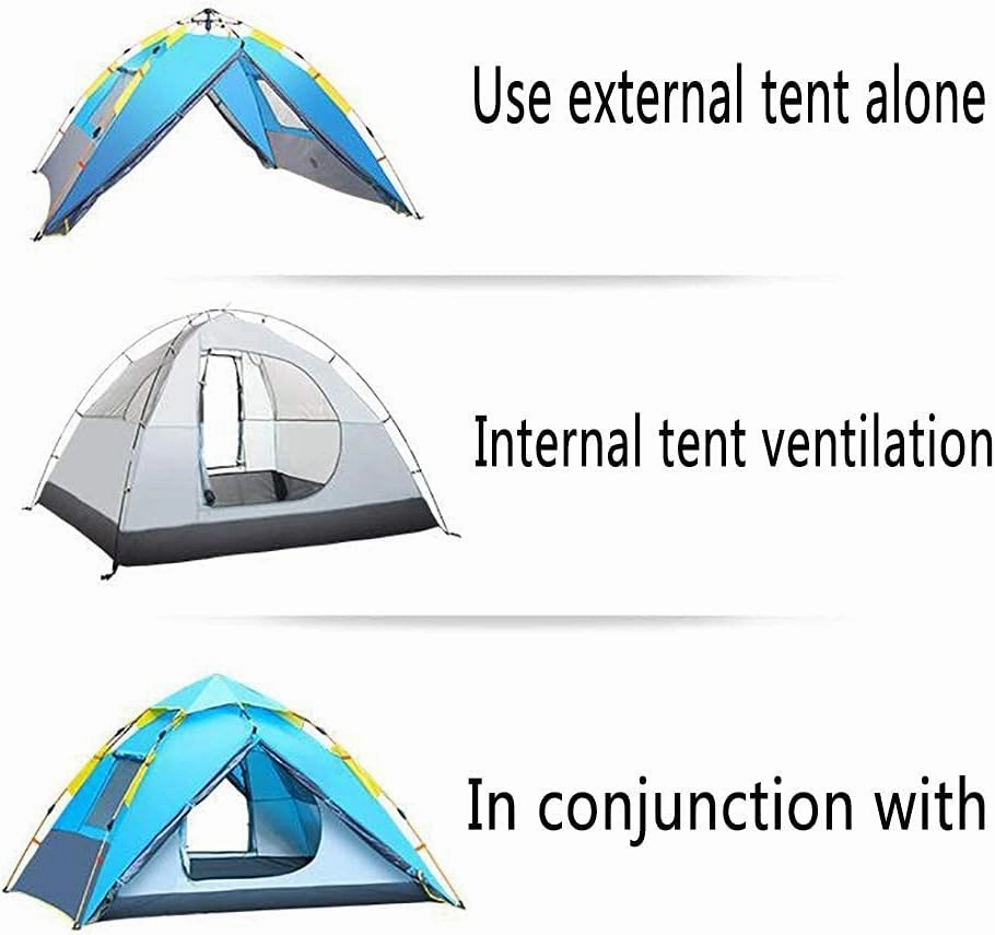 NIEH Tent,Camping Family Waterproof Camping Tent,Traveling Easy Set Up Double Layer 3-4 People Dark Green 85x45inch