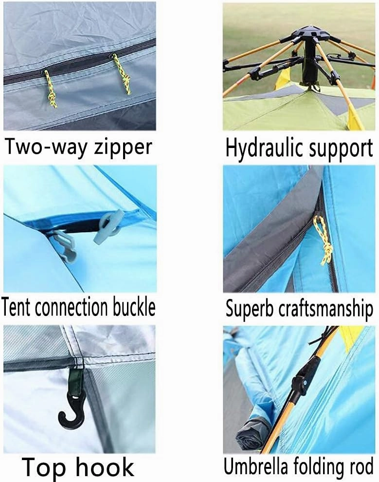 NIEH Tent,Camping Family Waterproof Camping Tent,Traveling Easy Set Up Double Layer 3-4 People Dark Green 85x45inch