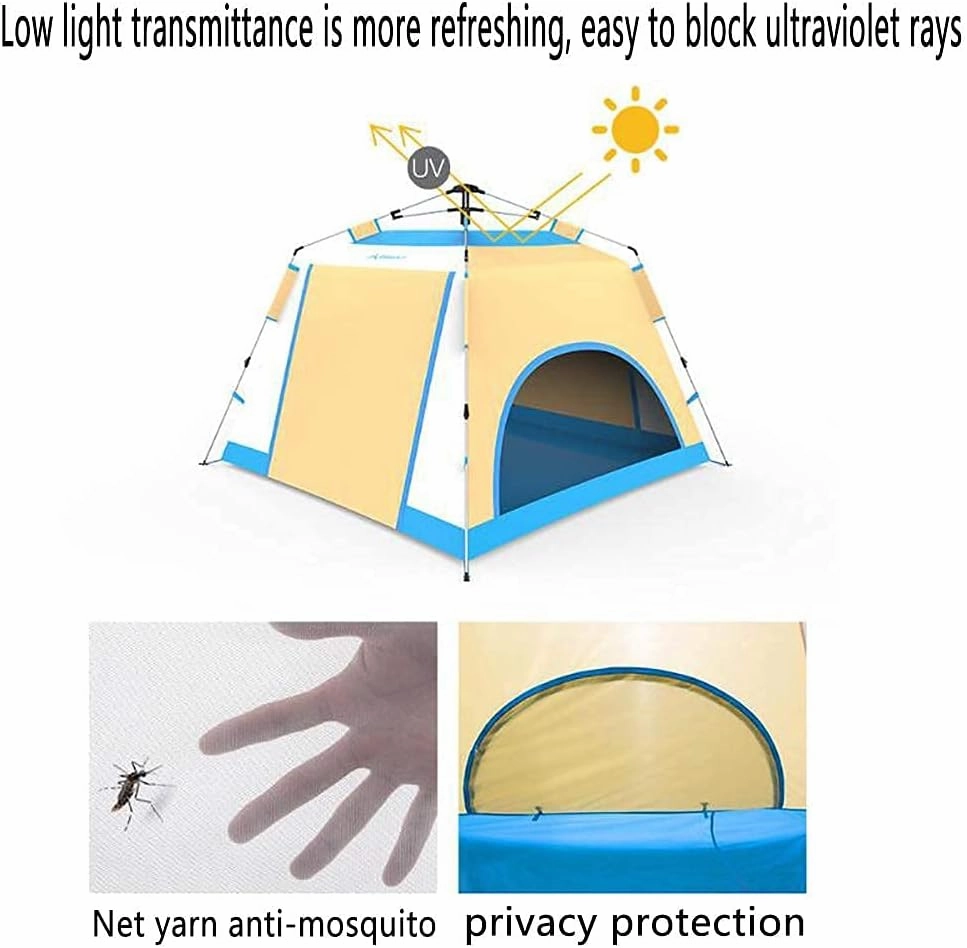 NIEH Tent,Camping Family Waterproof Pop Up Tent,Outdoor Traveling Easy Set Up 3-4 People Blue 79x55inch