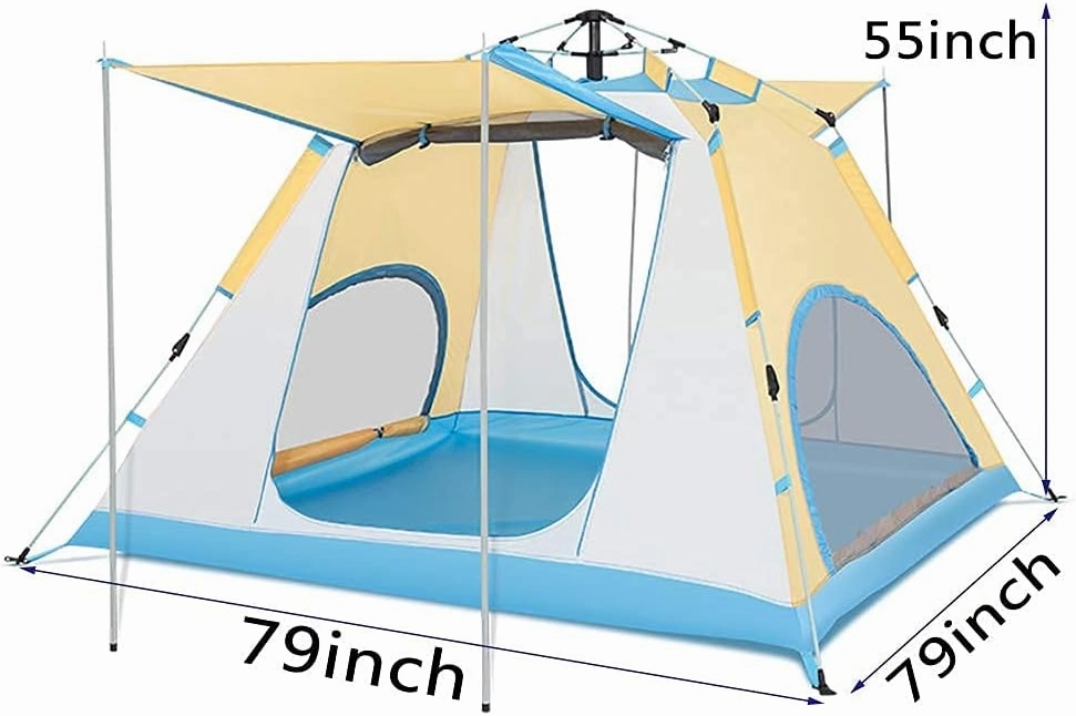 NIEH Tent,Camping Family Waterproof Pop Up Tent,Outdoor Traveling Easy Set Up 3-4 People Blue 79x55inch