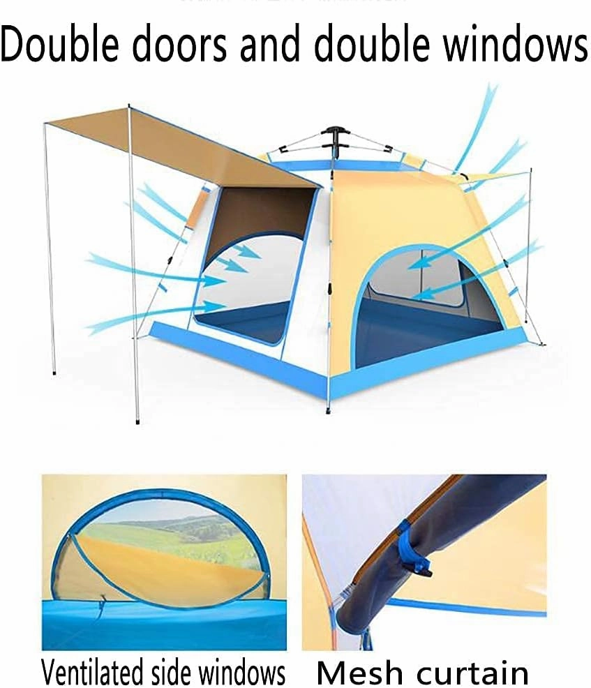 NIEH Tent,Camping Family Waterproof Pop Up Tent,Outdoor Traveling Easy Set Up 3-4 People Blue 79x55inch