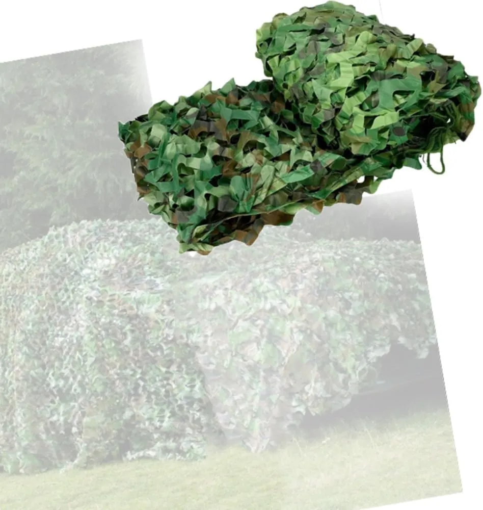 NILZA Sunscreen Camo Netting Military Camouflage Netting Mesh Sun Shade Green Camoflauge Cover, Camouflage Mesh Net Garden Shade Net for Themed Party Decorations(2x7m/(6.5x23ft))