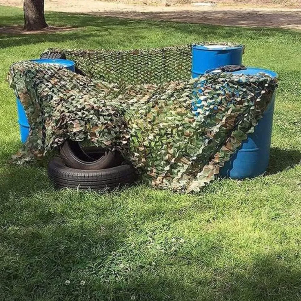 NILZA Sunscreen Camo Netting Military Camouflage Netting Mesh Sun Shade Green Camoflauge Cover, Camouflage Mesh Net Garden Shade Net for Themed Party Decorations(2x7m/(6.5x23ft))