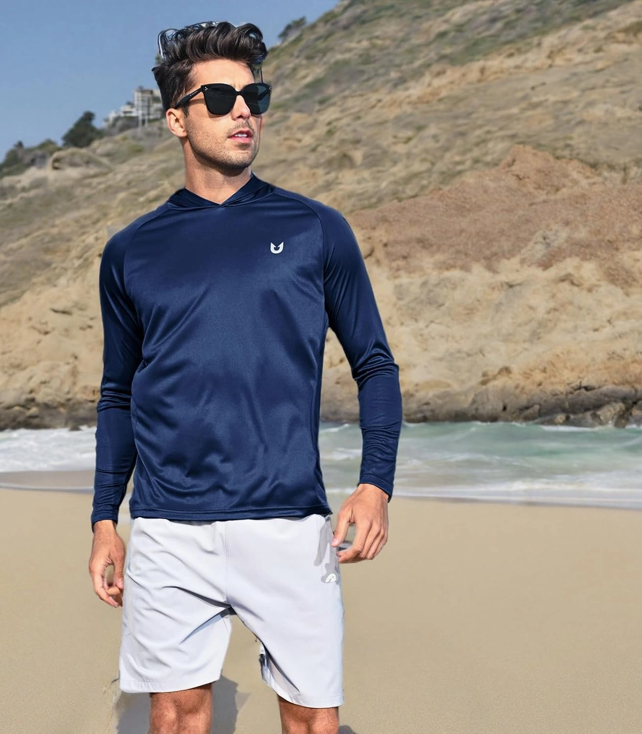 NORTHYARD Men's UPF 50  Hoodie Shirts Long Sleeve Sun Protection Fishing Swim Lightweight UV SPF Running Rash Guard Quick Dry