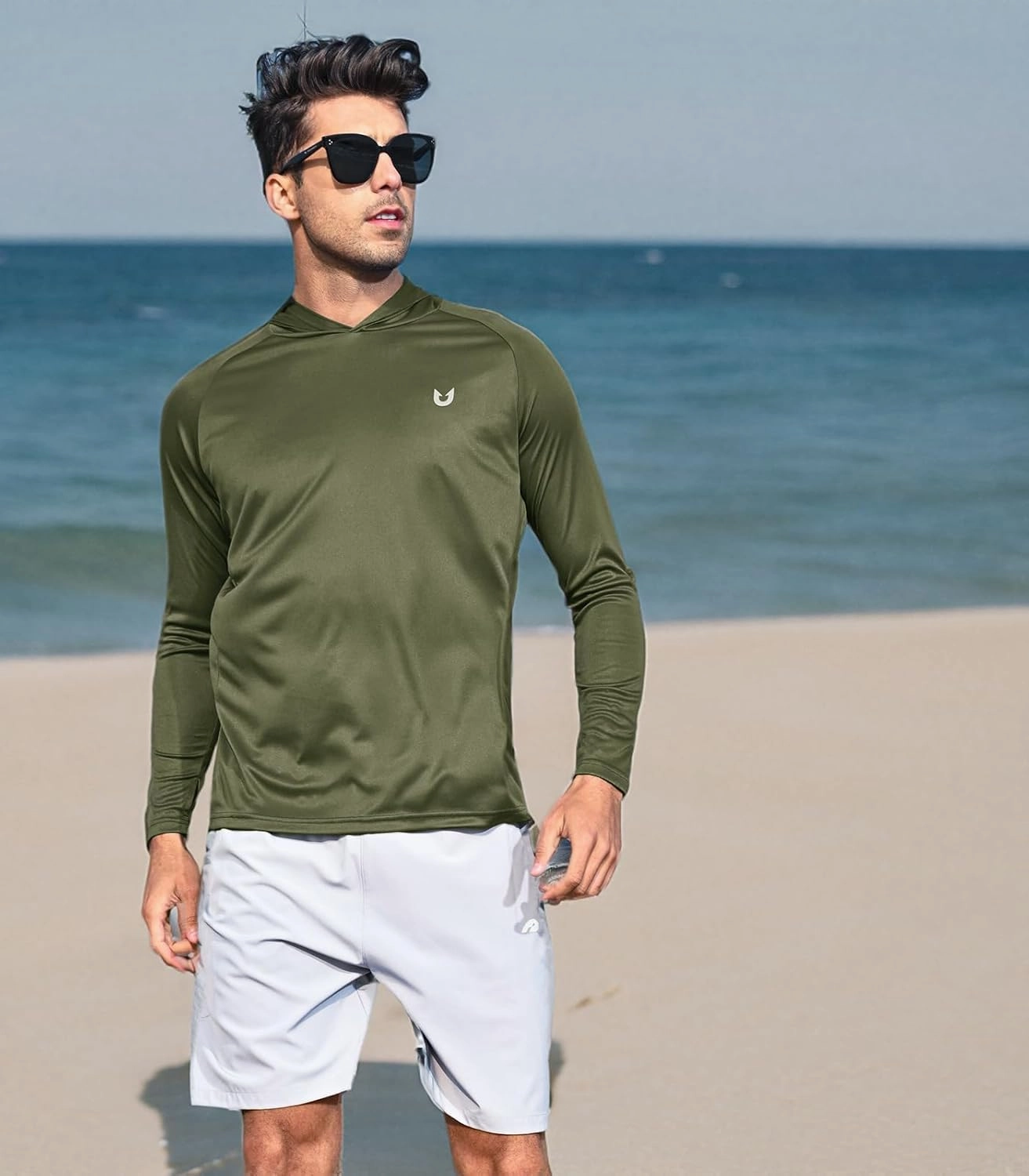 NORTHYARD Men's UPF 50  Hoodie Shirts Long Sleeve Sun Protection Fishing Swim Lightweight UV SPF Running Rash Guard Quick Dry