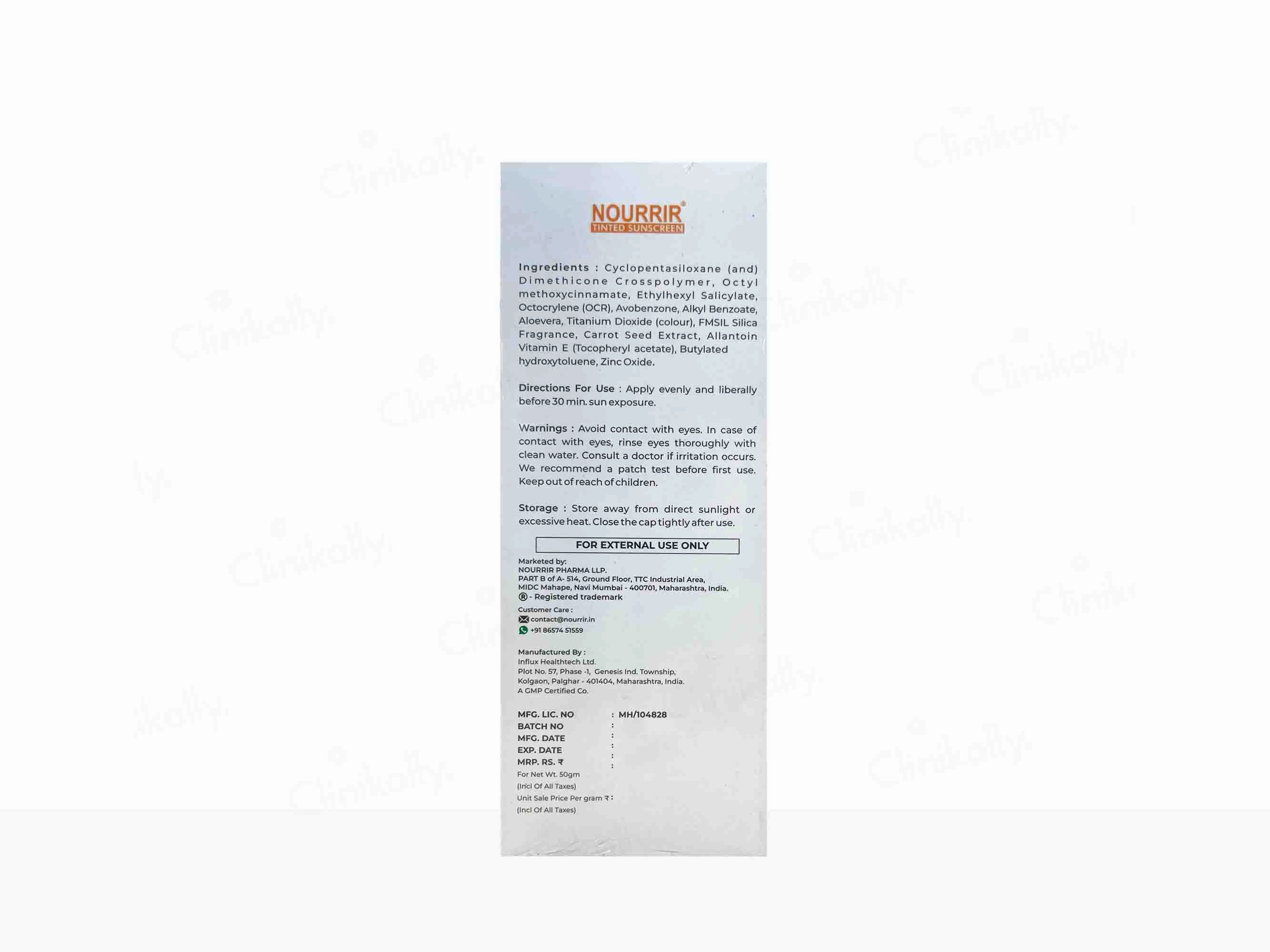 Nourrir Tinted Sunscreen SPF 50 PA   