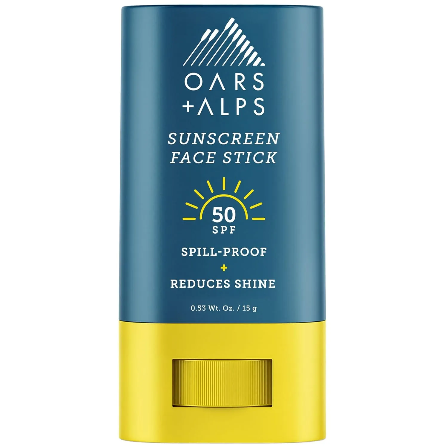 Oars   Alps Matte Face Sunscreen Stick, SPF 50 Travel Sunscreen Roll On for Face & Body, Fragrance Free, Water & Sweat Resistant Sunblock, All Skin Types, Dermatologist Tested, Moisturizing
