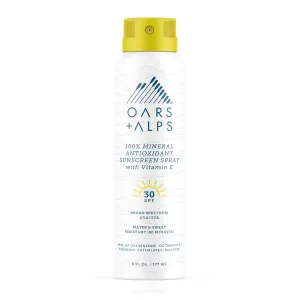 Oars   Alps Sunscreen Spray for Face & Body, SPF 30 Spray Sunscreen Infused with Vitamin E & Antioxidants, No White Residue, Water & Sweat Resistant, All Skin Types, Lightweight, Hydrating, 6oz