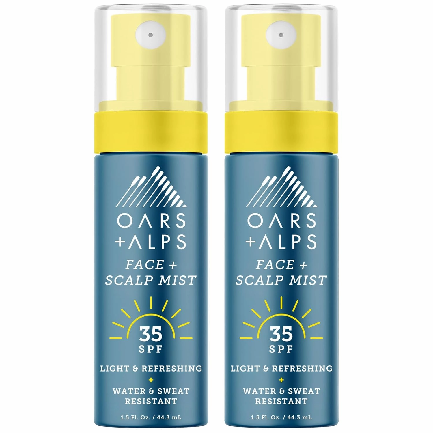 Oars   Alps Face & Scalp Sunscreen Spray Mist, SPF 35 Facial & Hair Sunscreen, Protects from Blue Light, Incfused with Aloe Vera   Cucumber, Water & Sweat Resistant, Summer Splash Scent, 2pk