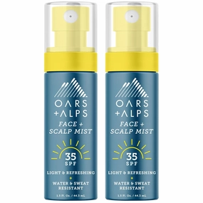 Oars   Alps Face & Scalp Sunscreen Spray Mist, SPF 35 Facial & Hair Sunscreen, Protects from Blue Light, Incfused with Aloe Vera   Cucumber, Water & Sweat Resistant, Summer Splash Scent, 2pk