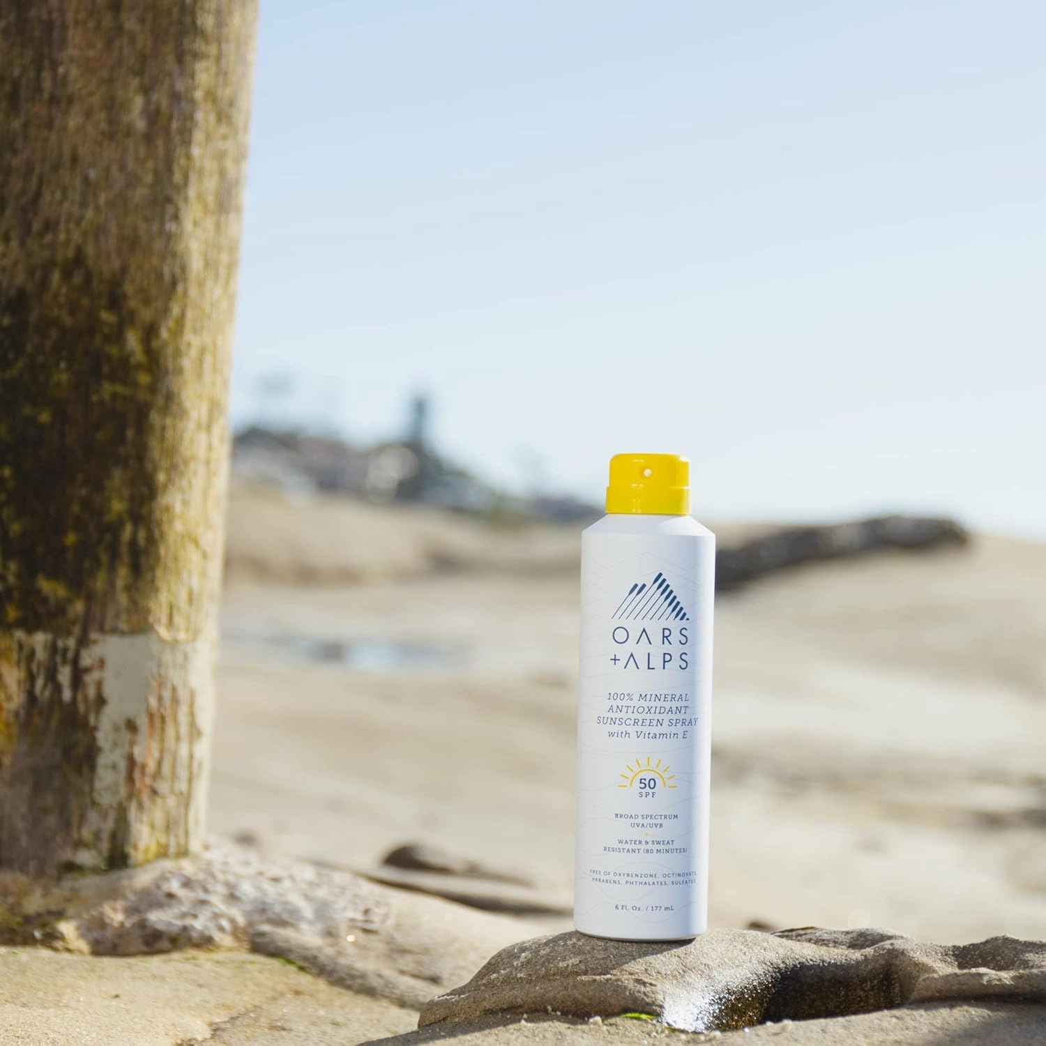 Oars   Alps Sunscreen Spray for Face & Body, SPF 50 Spray Sunscreen Infused with Vitamin E & Antioxidants, Water & Sweat Resistant, All Skin Types, Lightweight, Hydrating, 6oz, 2pk