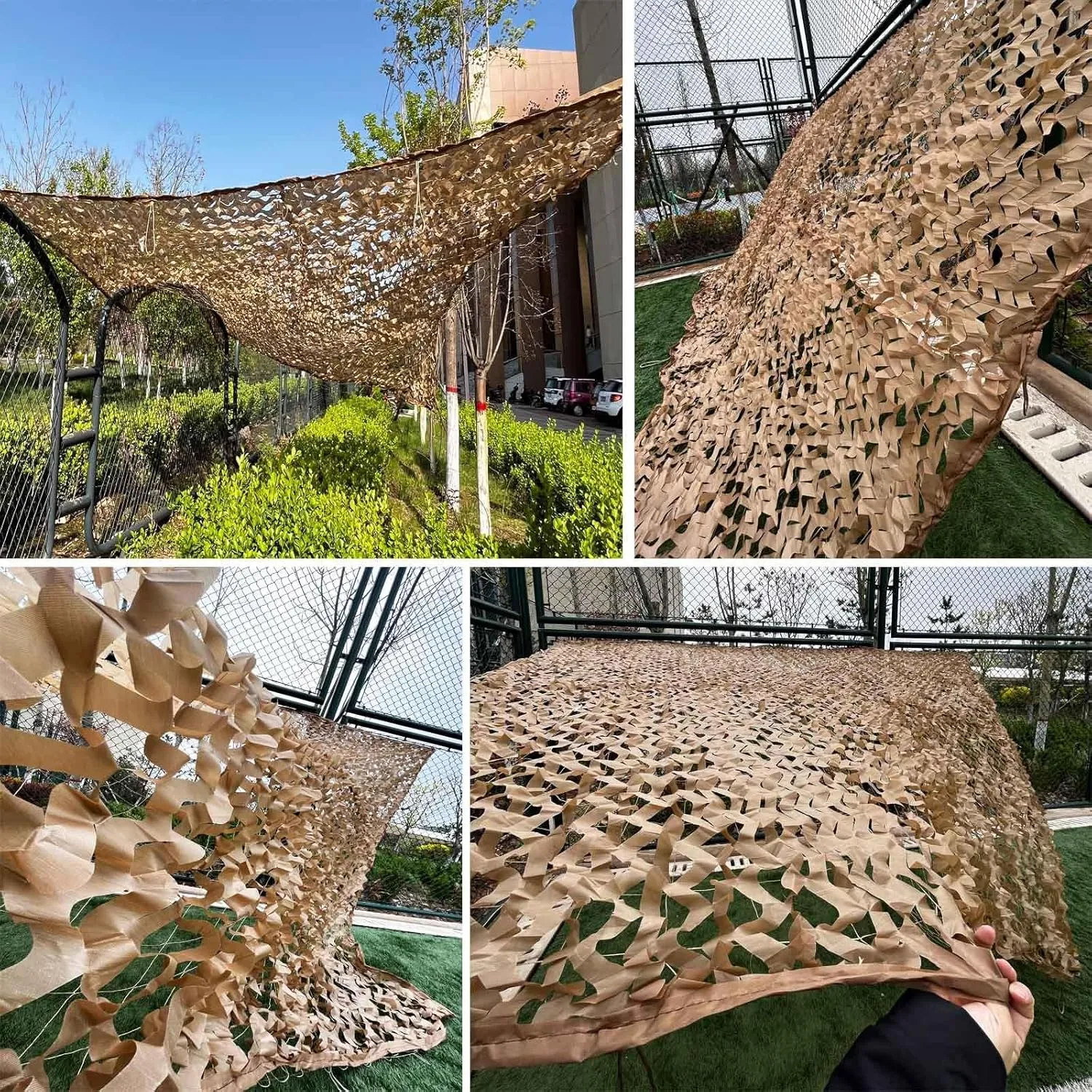 Outdoor Camouflage Netting,Camo Army Netting,70% Uv Protection Netting,For Military/Camping/Decorations/Car Covers/Sunshade,1x2m/2x3m/3x4m/4x5m/10x10m Customize Available,Yellow-2x10m(6.6*32.8ft)