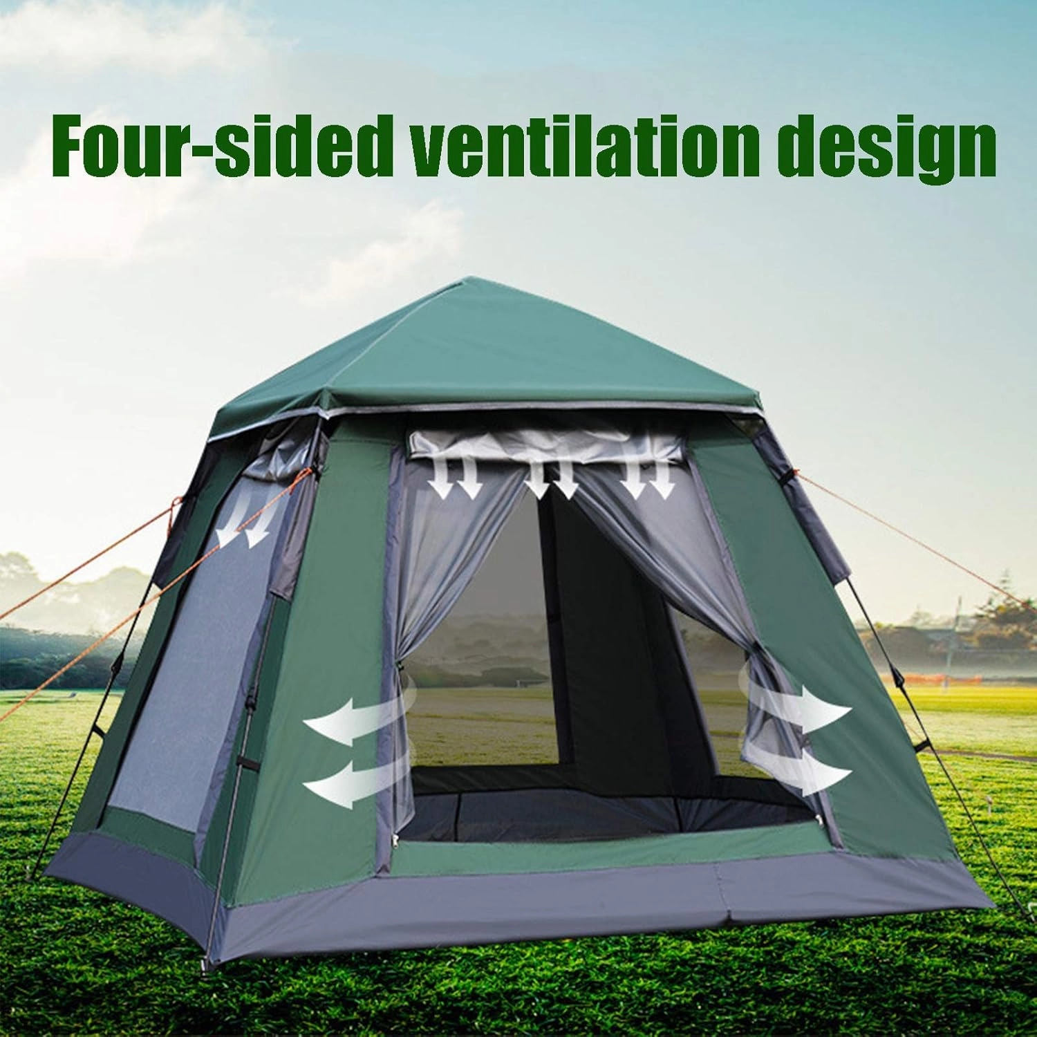 Outdoor Camping and Hiking Tent, Foldable Festival Tent, 3-4 Person Pop Up Tent, for Family, Festival, Backpacking, Backpacking and Mountaineering,