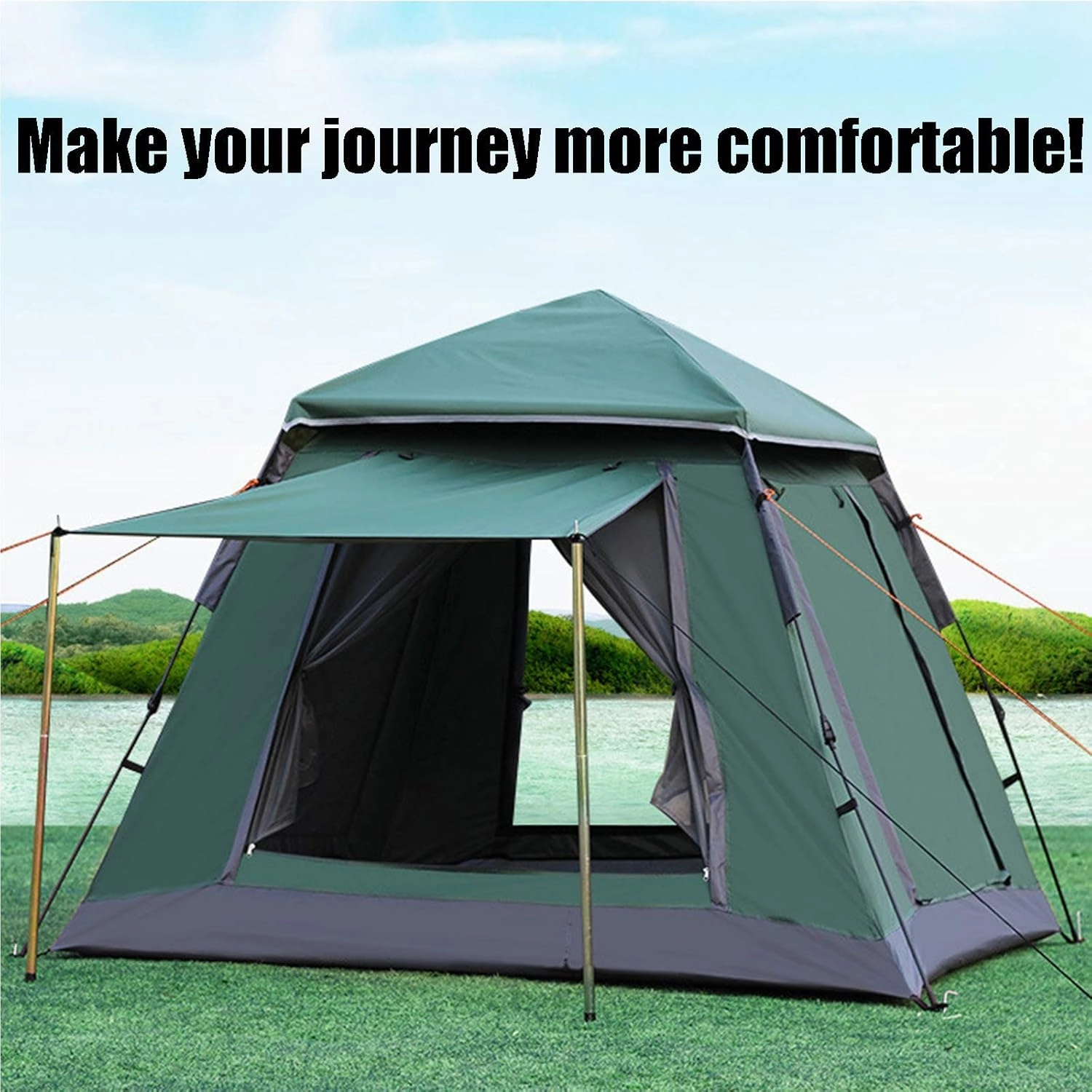 Outdoor Camping and Hiking Tent, Foldable Festival Tent, 3-4 Person Pop Up Tent, for Family, Festival, Backpacking, Backpacking and Mountaineering,