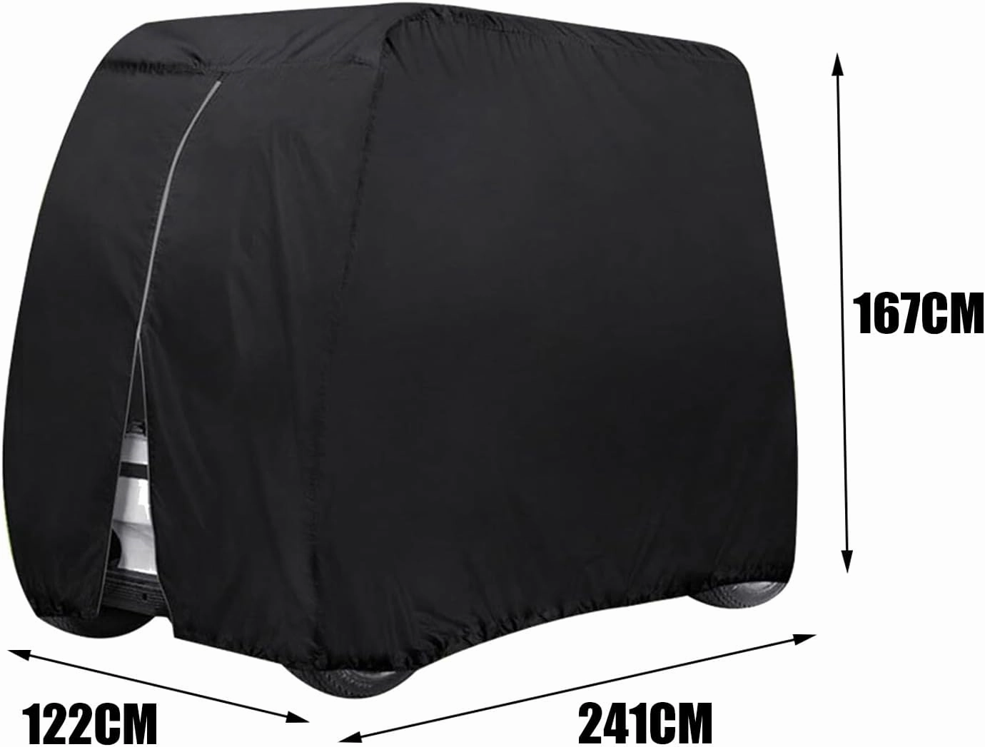 Outdoor Golfcart Waterproof and Weatherproof Heavy Duty 210D Covers Heavy Duty Marine Grade Fabric All Weather Outdoor Protection with Zipper Closure