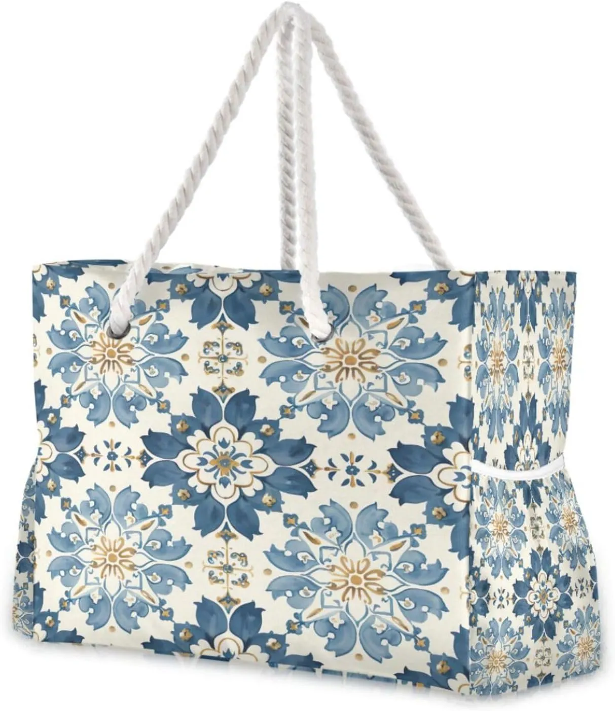Palace Style Beach Tote Bag for Women Large Pool Bags Carry On Bag With Wet Compartment for Beach Travel with Pocket Zipper Outdoor Tote Bag