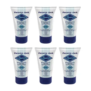 Panama Jack Sport Sunscreen Lotion - SPF 100, Broad Spectrum UVA/UVB Protection, Non-Greasy, PABA, Paraben, Gluten & Cruelty Free, 3 FL OZ (Pack of 6)