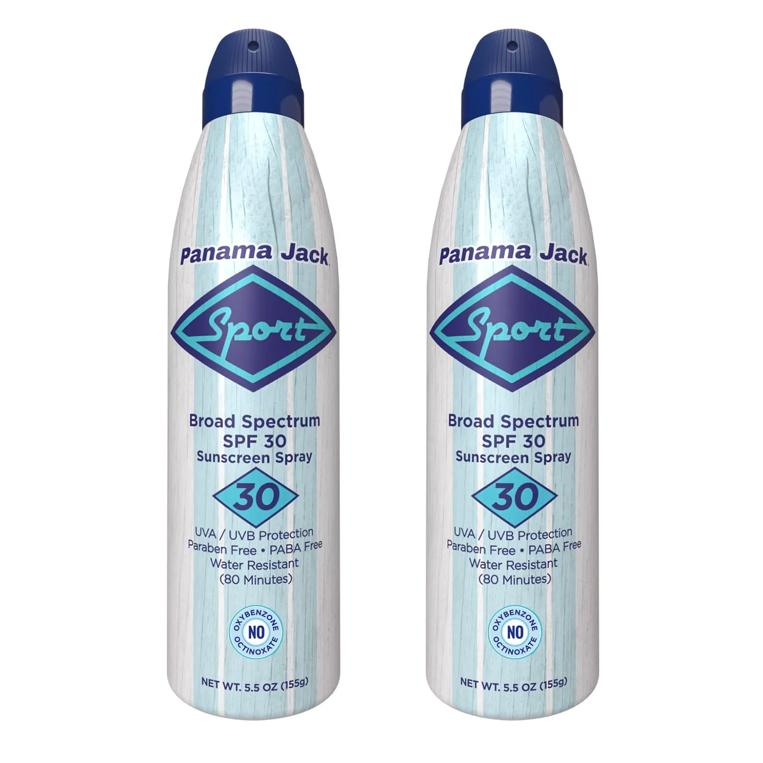 Panama Jack Sport Sunscreen Spray - SPF 30, Broad Spectrum UVA/UVB Protection, PABA, Paraben, Gluten & Cruelty Free, Water Resistant (80 Minutes), 5.5 OZ (Pack of 2)