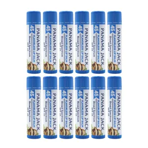 Panama Jack Sunscreen Lip Balm - SPF 45, Broad Spectrum UVA-UVB Sunscreen Protection, Prevents & Soothes Dry, Chapped Lips