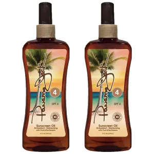 Panama Jack Sunscreen Tanning Oil - SPF 4, PABA, Paraben, Gluten & Cruelty Free, Antioxidant Formula with Exotic Oils and Fruit & Nut Extracts, 8 FL OZ (Pack of 2)