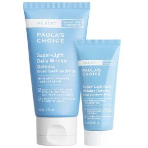 Paula's Choice RESIST Super-Light Daily Wrinkle Defense SPF 30 Duo, Matte Tinted Face Moisturizer, UVA & UVB Protection, Mineral Sunscreen for Oily Skin, Fragrance-Free & Paraben-Free, Set of 2