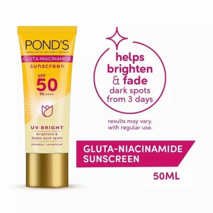 Pond's Gluta-Niacinamide Sunscreen SPF50 PA     UV Bright 50mL
