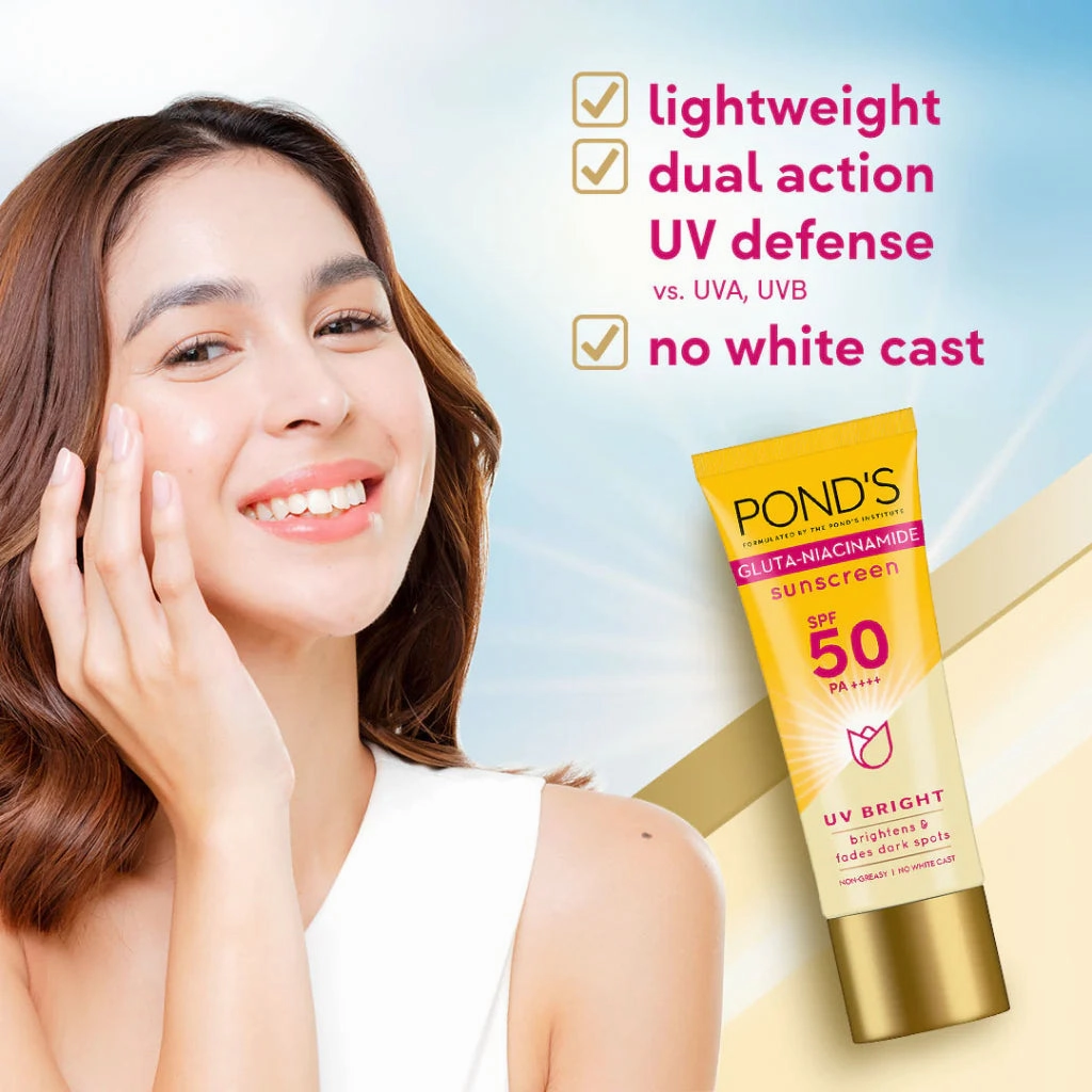 Pond's Gluta-Niacinamide Sunscreen SPF50 PA     UV Bright 50mL