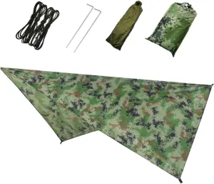 POPETPOP 1Set Outdoor Sunscreen Canopy Tent Multi Functional Camping Shade Cloth Accessory Camouflage for Beach Picnic Hiking and Outdoor Protection