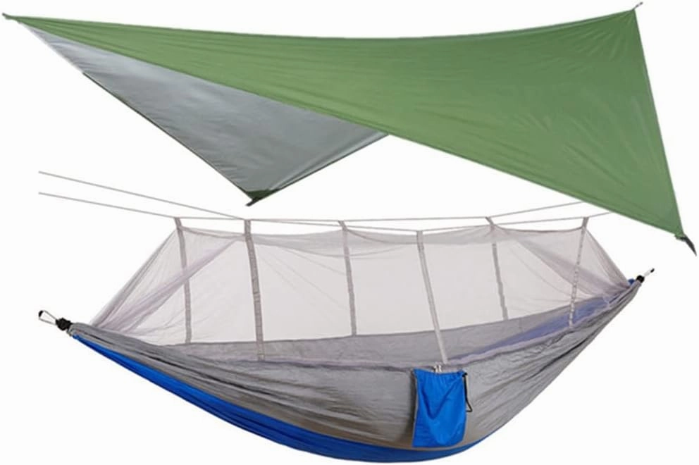 Portable Outdoor Camping Mosquito Net HammockTent with Hammock Canopy High Strength Parachute Hanging Bed Sleeping Swing (Color : Gray) (Gray)