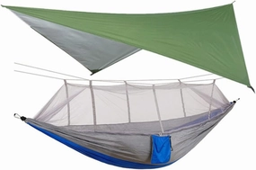 Portable Outdoor Camping Mosquito Net HammockTent with Hammock Canopy High Strength Parachute Hanging Bed Sleeping Swing (Color : Gray) (Gray)