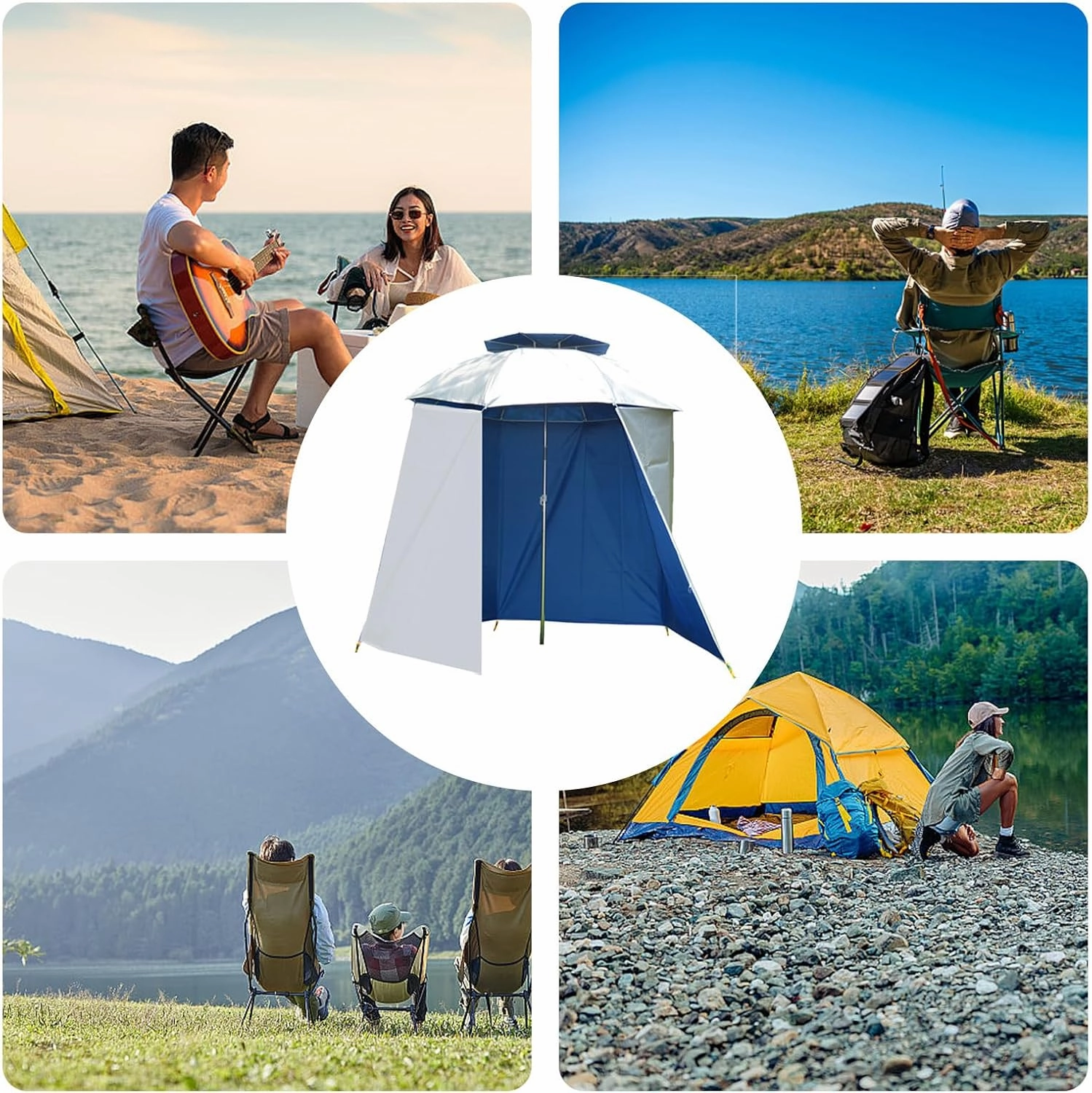 Portable Umbrella Shade,Sports Umbrella Tent - UV Protection Waterproof Fishing Accessories, Fishing Parasol Surround Cloth for Camping Picnic