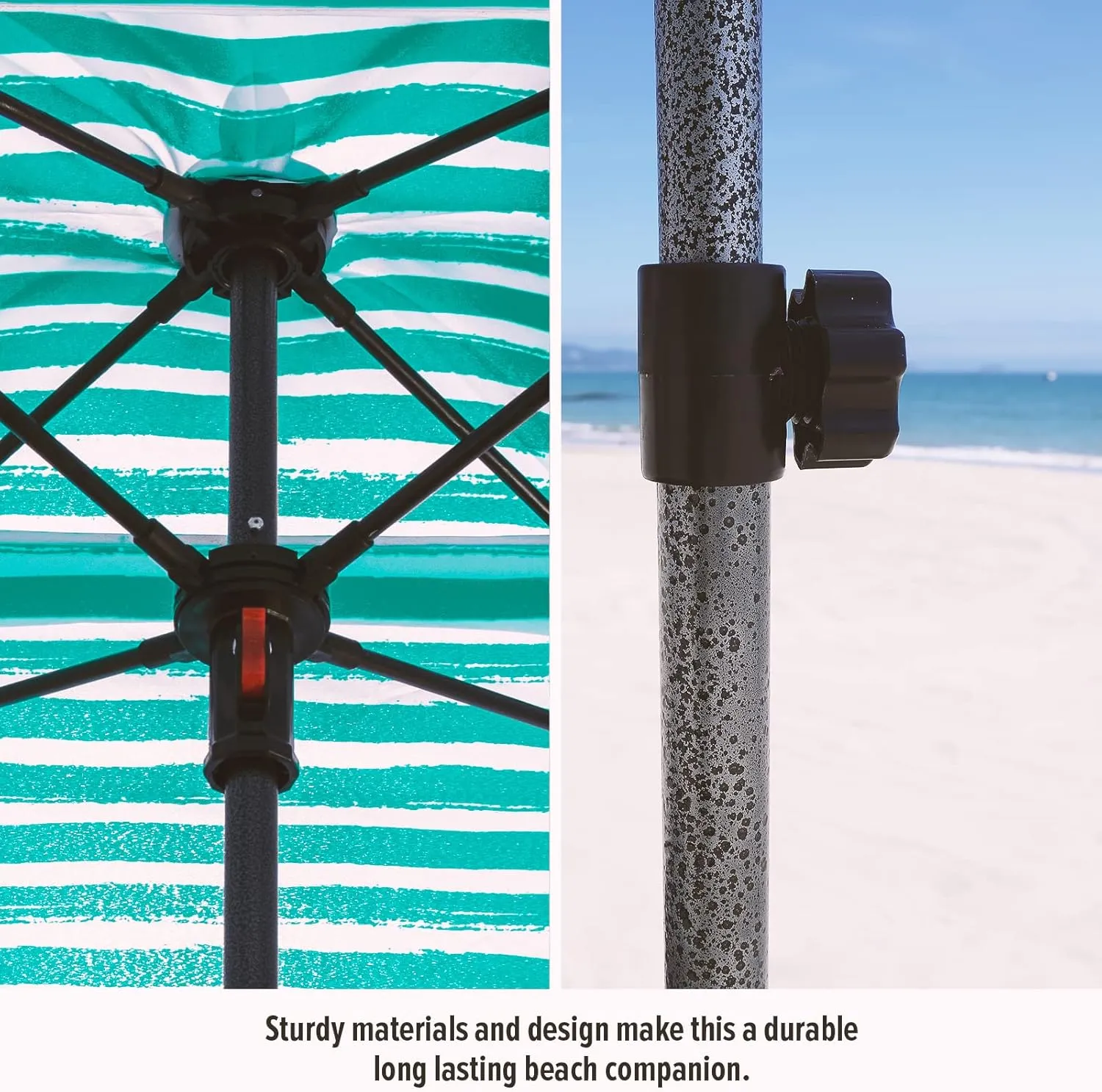 Qipi Beach Cabana - Easy to Set Up Canopy, Waterproof, Portable 6' x 6' Beach Shelter, Included Side Wall, Shade with UPF 50  UV Protection, Ultimate Sun Umbrella - for Kids, Family & Friends
