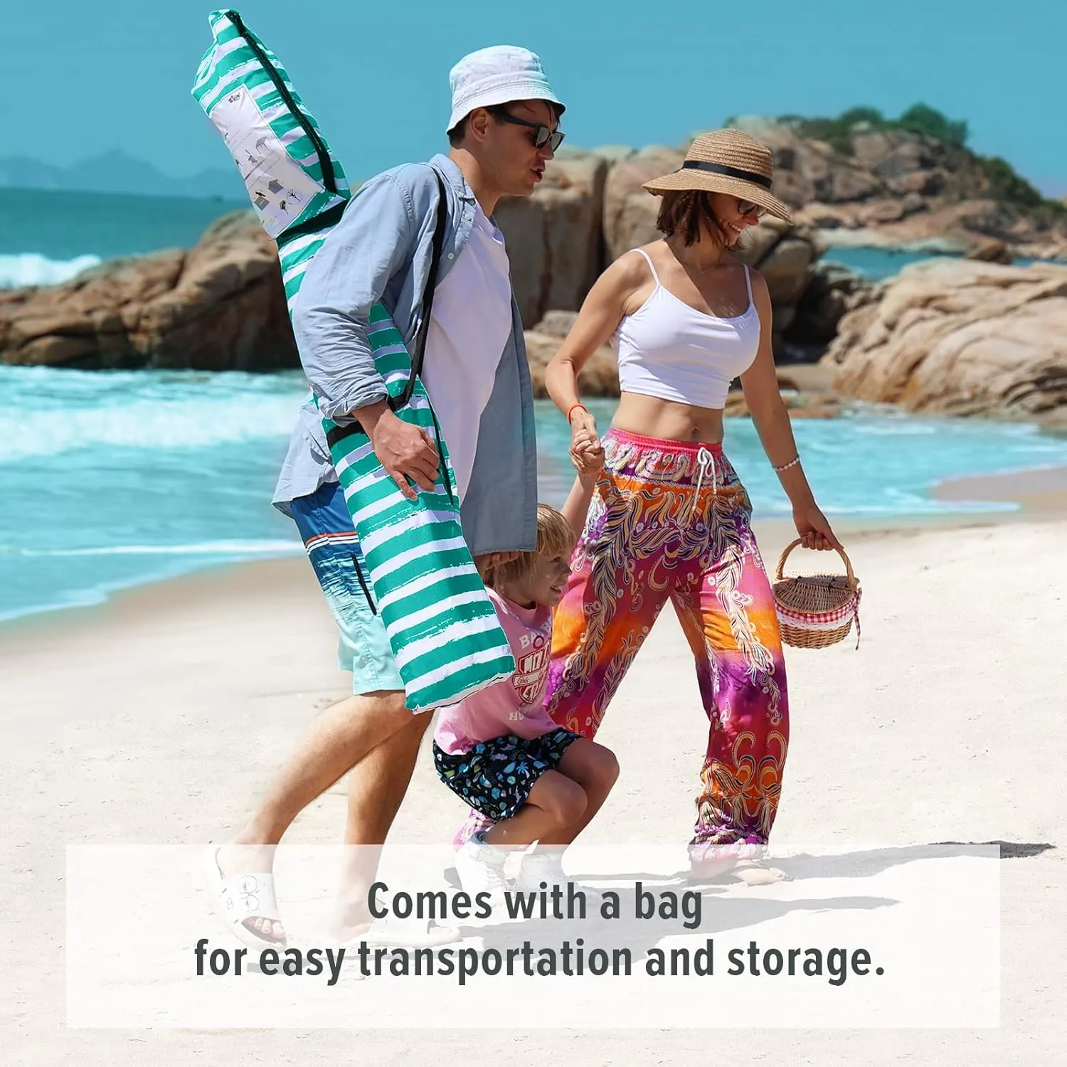Qipi Beach Cabana - Easy to Set Up Canopy, Waterproof, Portable 6' x 6' Beach Shelter, Included Side Wall, Shade with UPF 50  UV Protection, Ultimate Sun Umbrella - for Kids, Family & Friends