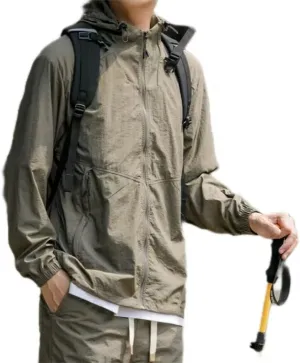Quick Dry Jacket Sun Protection Women Summer Ice Silk Thin Waterproof UPF 50 